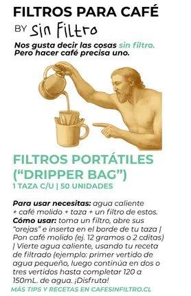Filtro Café Drip Portátil (50 unidades) - Café Sin Filtro