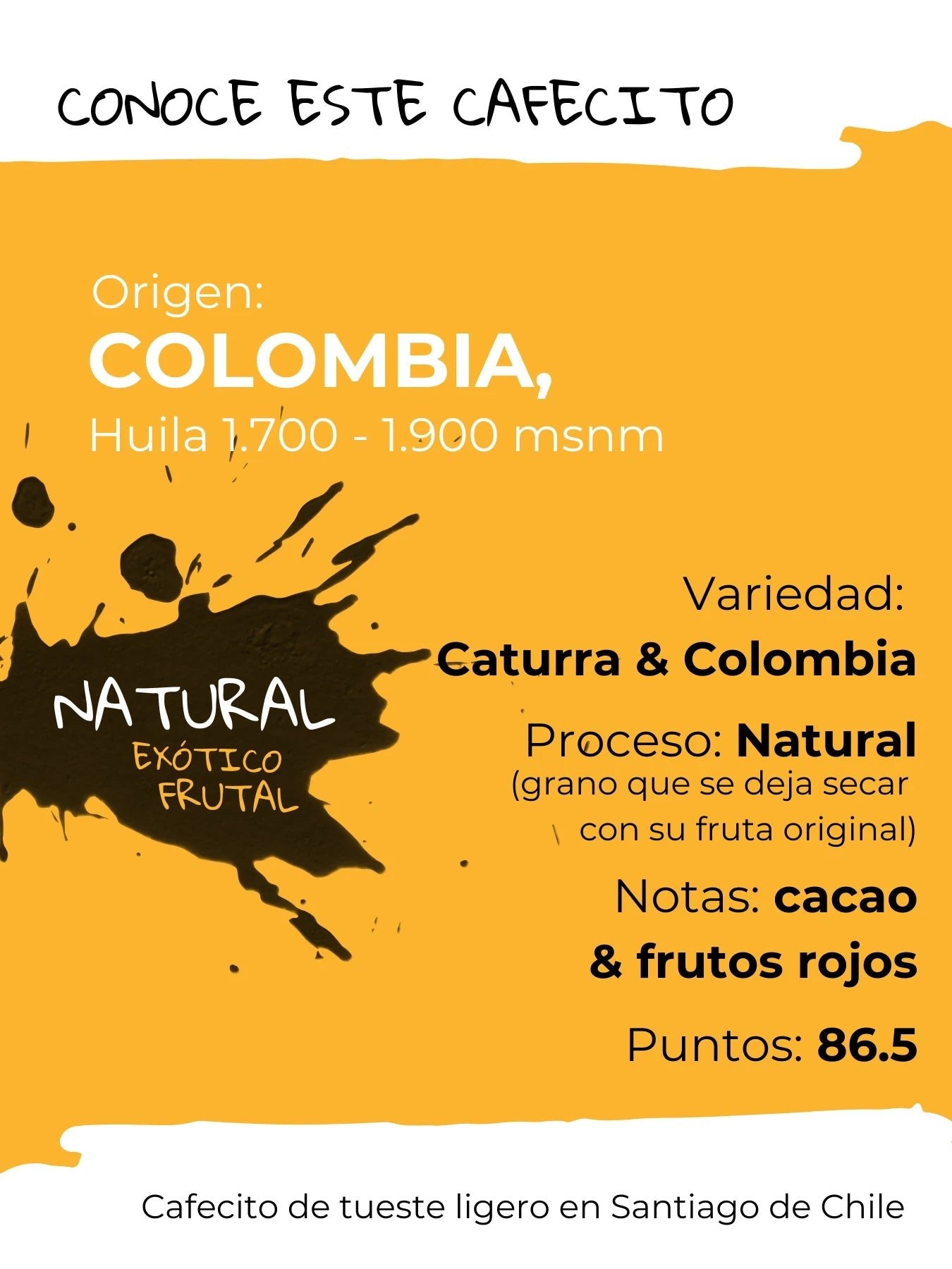 Café de especialidad Colombia Natural | Exótico, Frutal - Café Sin Filtro
