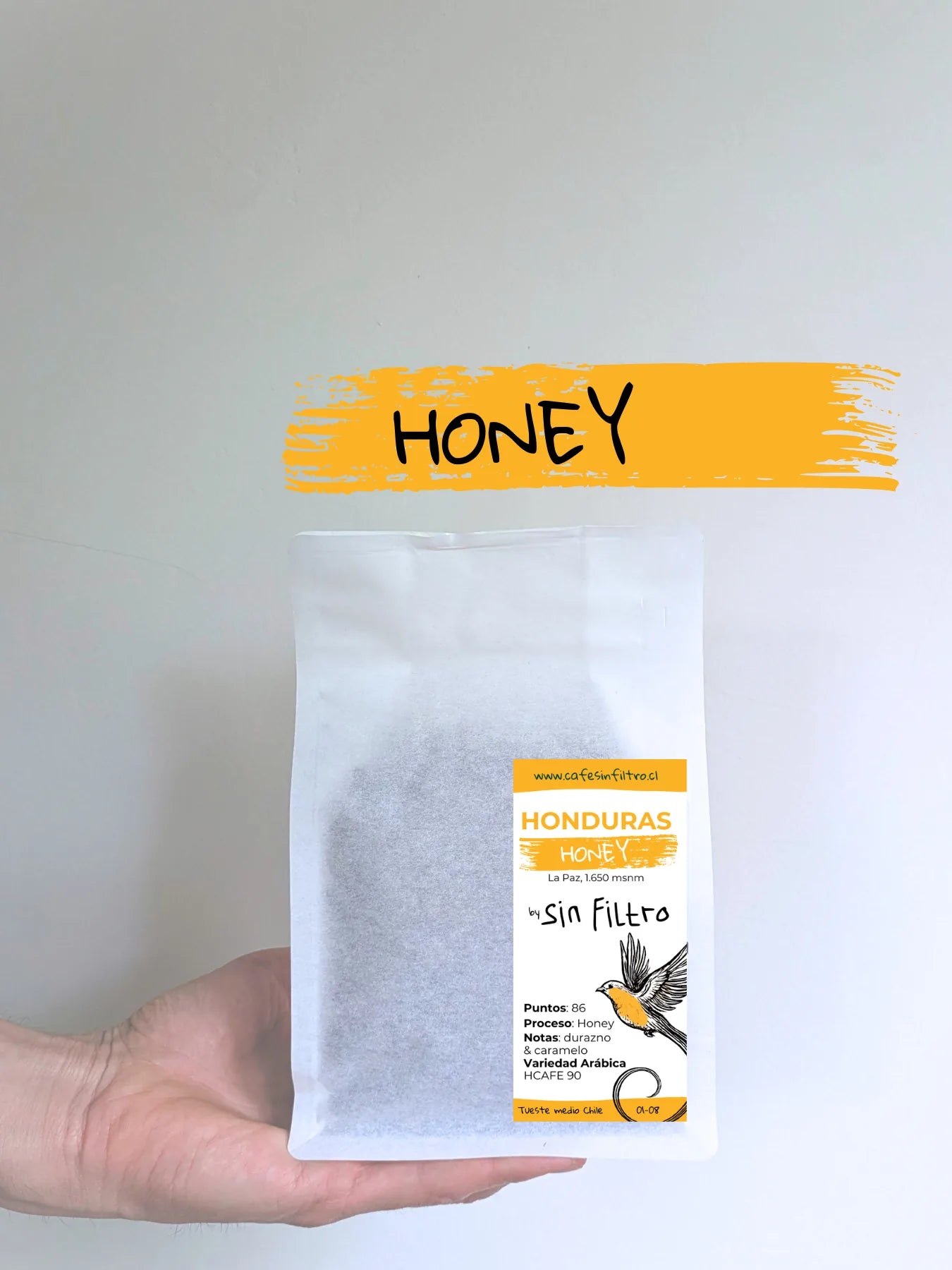 Café Honduras Honey Sin Filtro — proceso honey, tostado en Chile